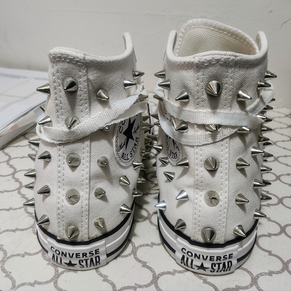 Converse White studded High-Top Sneakers